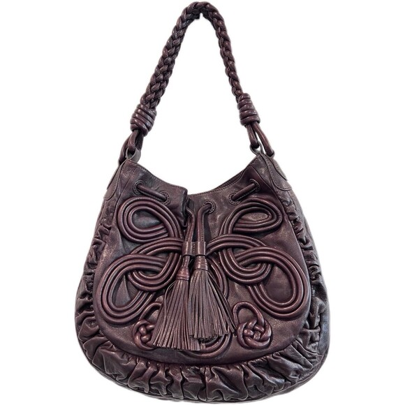 Brighton Lockheart Masterpiece Gabby Brown Pretzel Hobo Shoulder Handbag EPOC - Picture 1 of 14